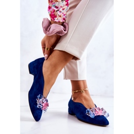 PA2 Eleganta mockaskor med marinblå McQueen-dekoration 2