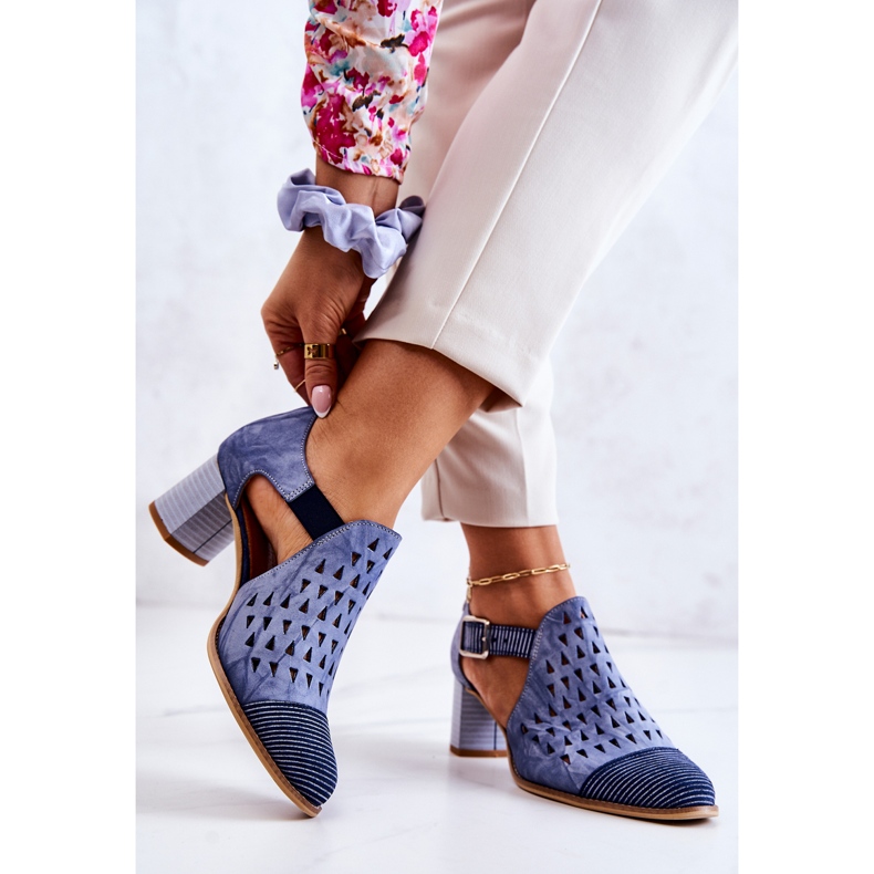 Genombrutna stövlar i läder Maciejka 04962-06 Blå 1