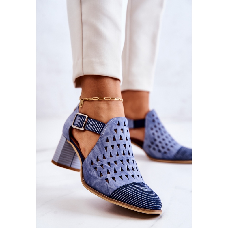 Genombrutna stövlar i läder Maciejka 04962-06 Blå 2