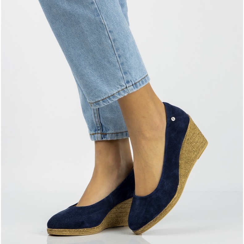 Läderskor Filippo DP1328 / 20 Nv marinblå gul 2