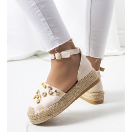 Beige espadrillor med Dide cubic zirconia 2