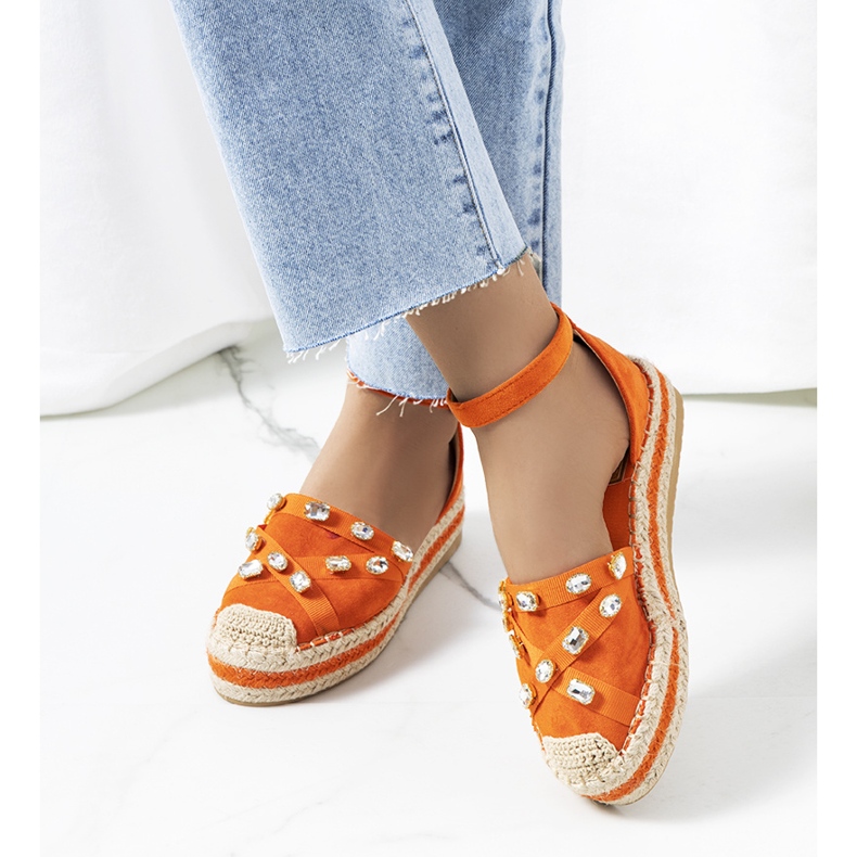 Orange espadrillor med Dide cubic zirconia 1