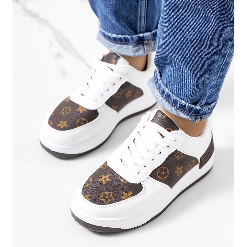 BM Djenna vita och bruna sneakers för kvinnor gul 1