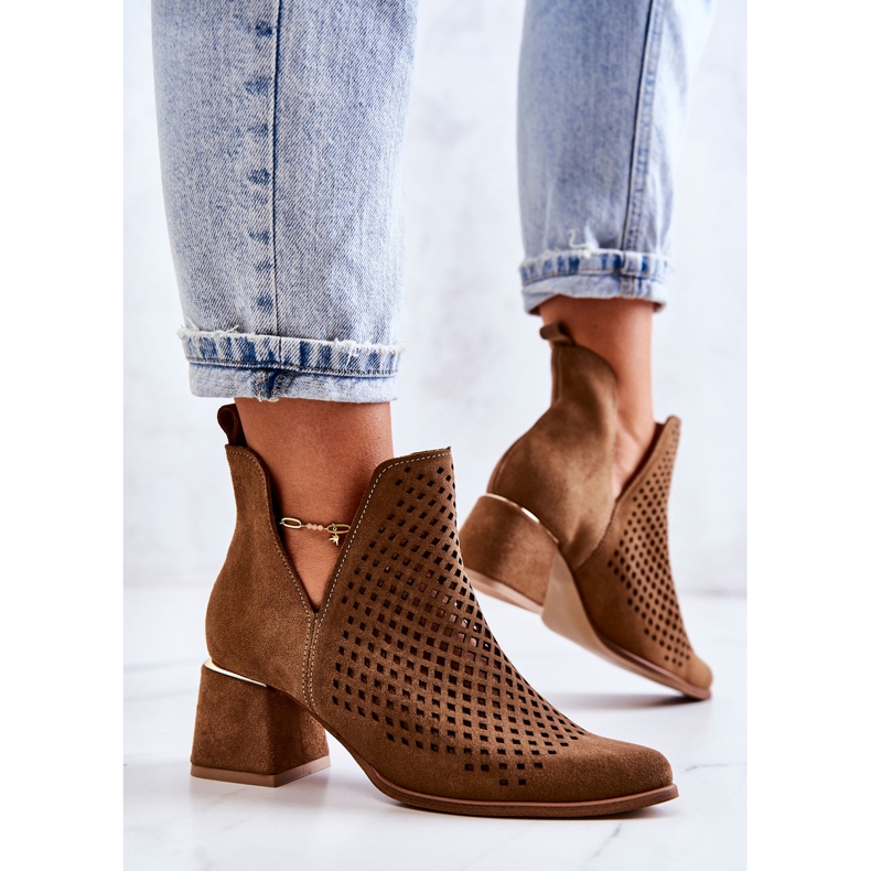 Lewski Shoes Mocka Openwork Boots Lewski Skor 3165 Camel brun 2