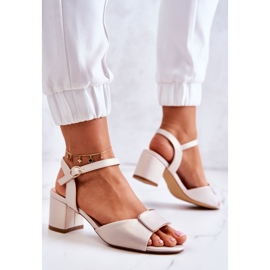 Sergio Leone Eco-Leather High Heels Beige 4