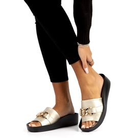 Skinntofflor Filippo DK3590 / 22 Go golden gyllene 2