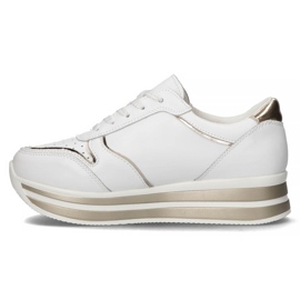 Läder Sneakers Filippo DP3682 / 22 WH vit gyllene 4