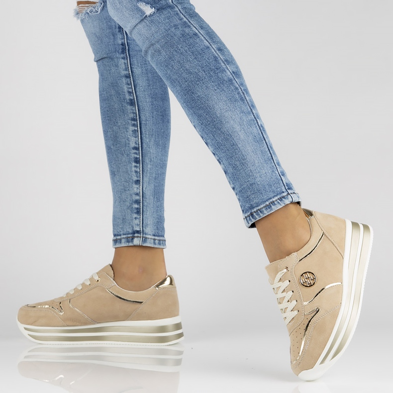 Läder Sneakers Filippo DP3682 / 22 Be beige 2