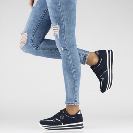 Läder Sneakers Filippo DP3682 / 22 Nv marinblå 2