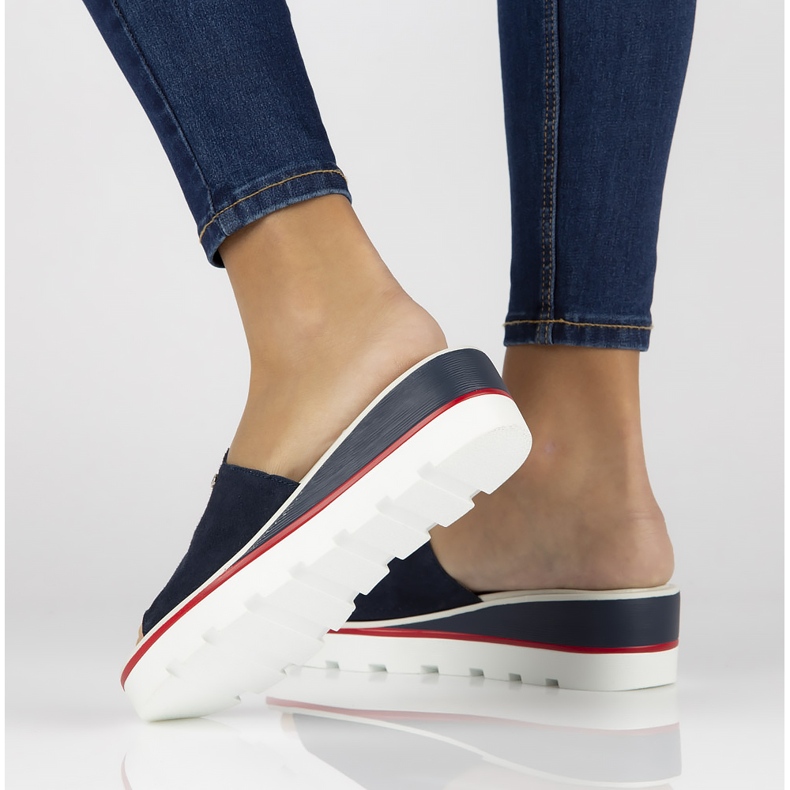 Skinntofflor Filippo DK3635 / 22 Nv marinblå 1