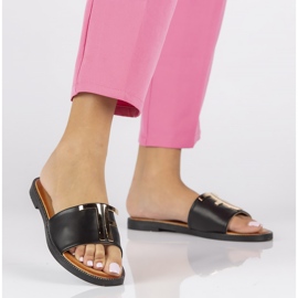 Filippo DK2103 / 22 Bk svarta tofflor gyllene 1