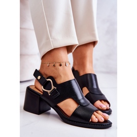 Läder högklackade sandaler La.Fi Svart Leratto 1