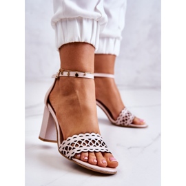 Lewski Shoes Lädersandaler Genombrutna Lewski 2869 Pearl Pink beige rosa 2