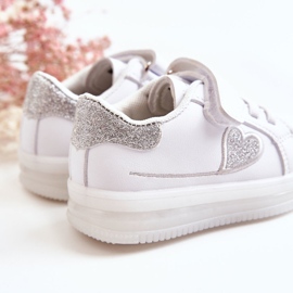 PA1 Barnsportskor i läder med kardborre Vit Baylene 2