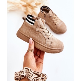Höga Sneakers för barn Beige Boone Med dragkedja 1