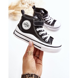 Barnsneakers i läder med kardborre Svart Bruni 1