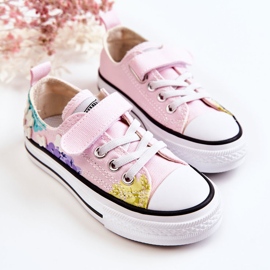 PA1 Barnsneakers Tygtryck Rosa Buster 2