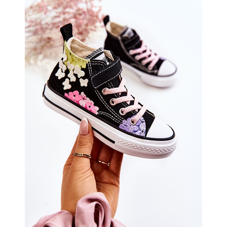 PA1 High-top barns tyg sneakers Tryck svart Dorry 1