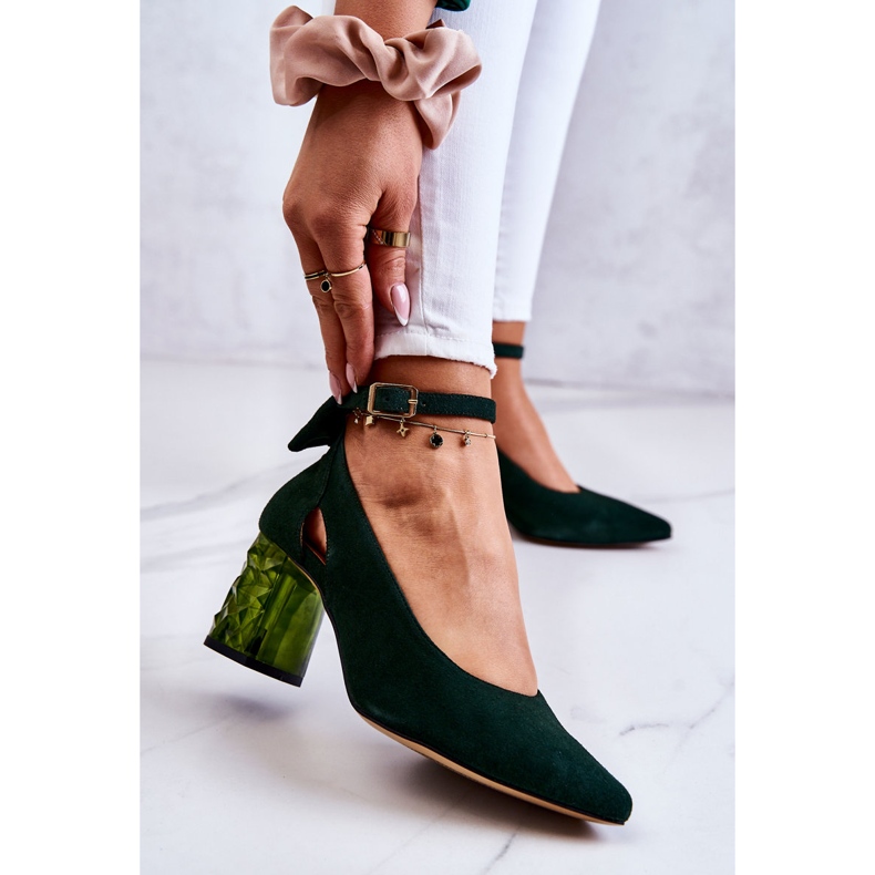 Mocka Pumps With A Row Maciejka 05059-09 Mörkgrön 1