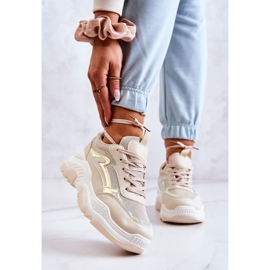 PG1 Beige Callisto Shiny Sneakers för kvinnor 1