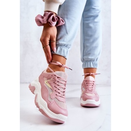 Rosa Chunky Shiny Pink Canadia Sneakers för kvinnor 2