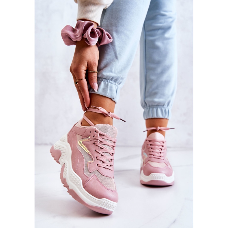 Rosa Chunky Shiny Pink Canadia Sneakers för kvinnor 2