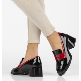 Läderpumpar Filippo DP3727 / 22 Bk svart röd 2