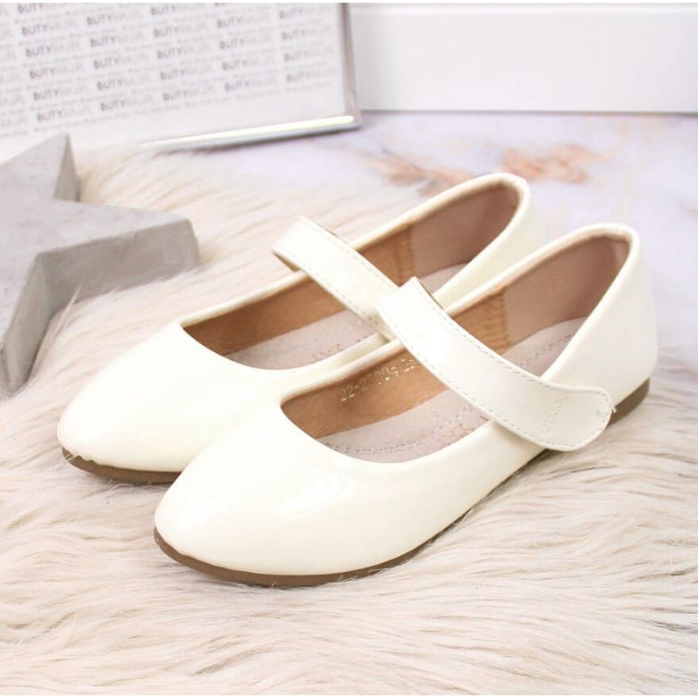 Ballerinor för tjejer med kardborre Nattvarden Vit Potocki 2