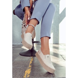 Espadriller för kvinnor på plattformen Cross Jeans JJ2R4014C Beige 1