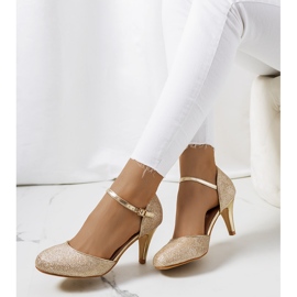 BM Rosetown pumps i glänsande guld gyllene 1