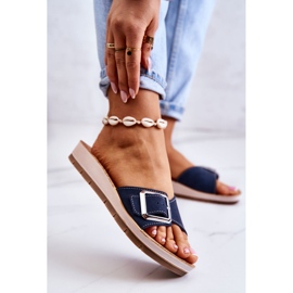 Fashionabla damtofflor med spänne Inblu CP000031 Marinblå 2