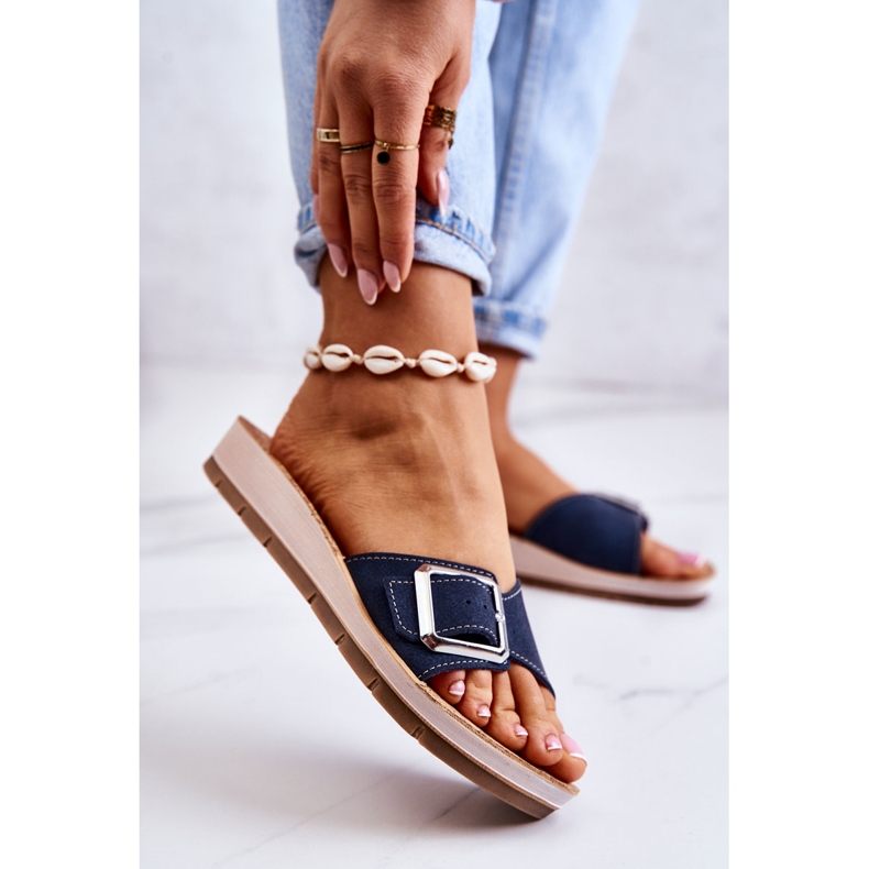 Fashionabla damtofflor med spänne Inblu CP000031 Marinblå 2