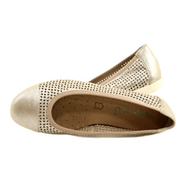 Caprice genombrutna ballerinor för kvinnor 22151-28 354 Beige - metallic 7