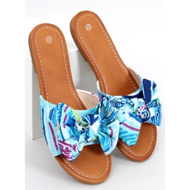 Lotos Blå tofflor med blommönster mångfärgad 1