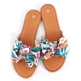 Lotos Beige tofflor med blommönster mångfärgad 1