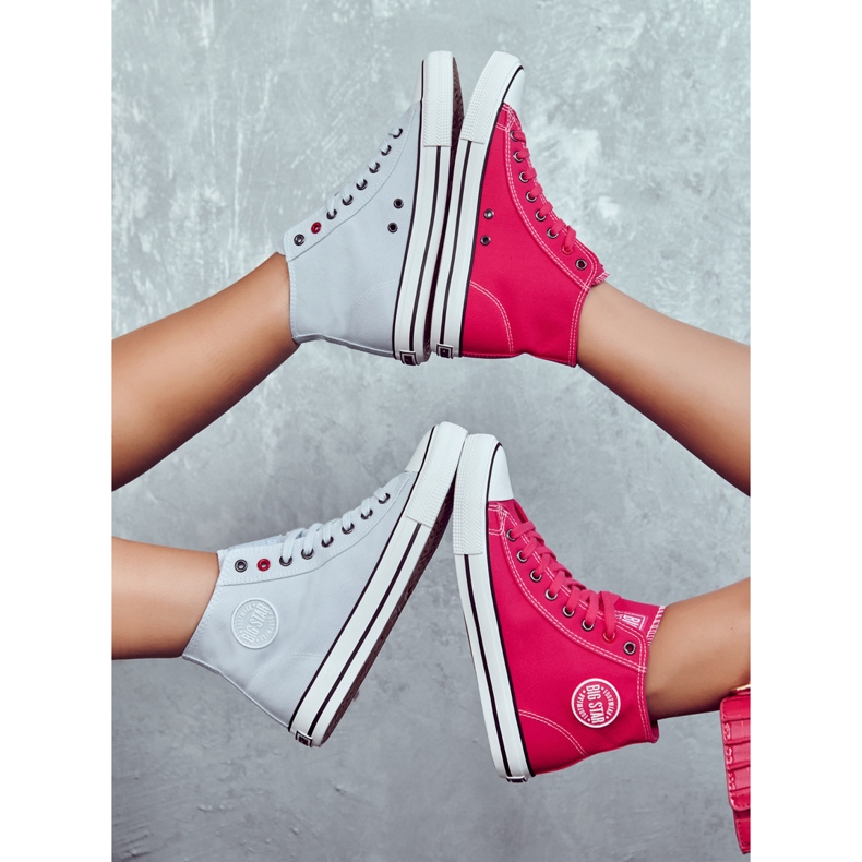Höga sneakers för damer Big Star JJ274210 Fuchsia rosa 1