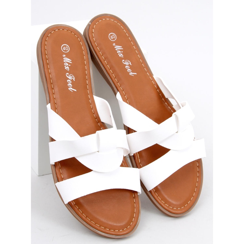 Crosstofflor för kvinnor Poppy White vit 1