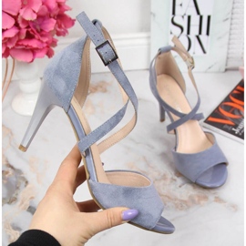 Sandaler på blå hög klack W Sergio Leone 1