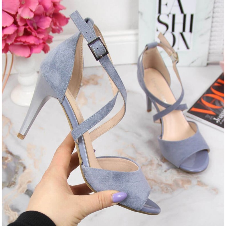 Sandaler på blå hög klack W Sergio Leone 1