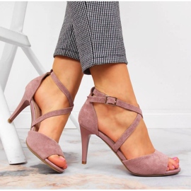 Rosa sandaler på hög klack W Sergio Leone 2