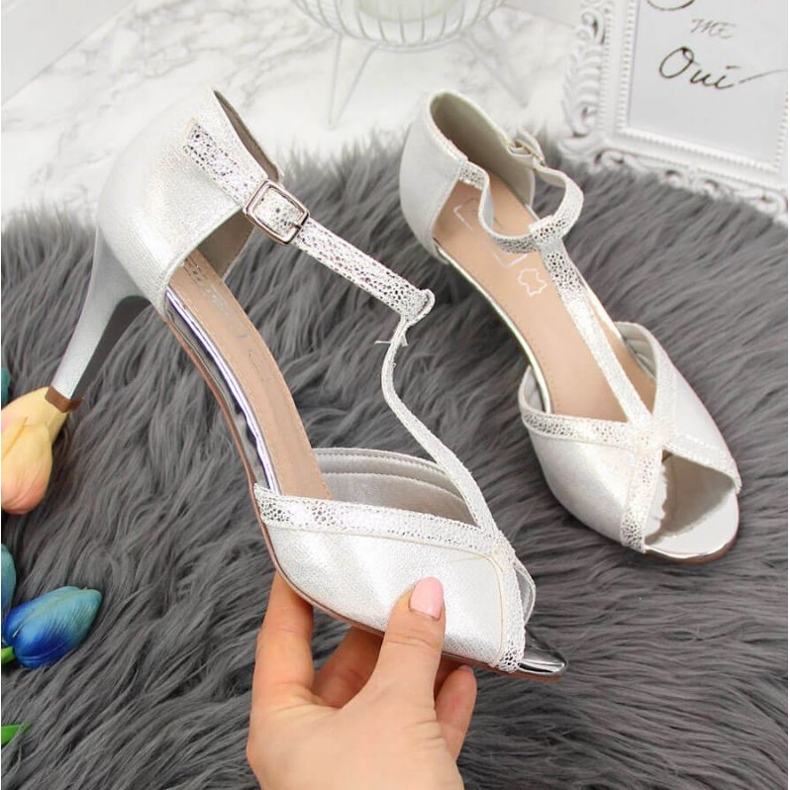 Eleganta silversandaler med öppen tå W Filippo 1