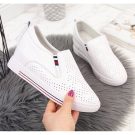 Lädersneakers med vita genombrutna kilar W Filippo 1