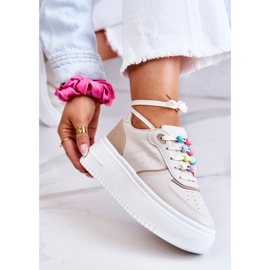 PS1 Knytna sportskor dam Sneakers Beige Manila 2