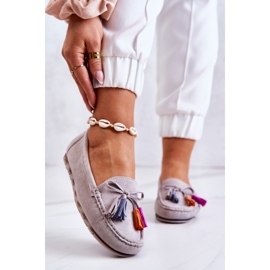 PS1 Grå Wilessa loafers i mocka för kvinnor 1