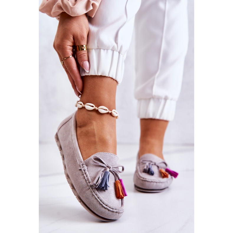 PS1 Grå Wilessa loafers i mocka för kvinnor 1