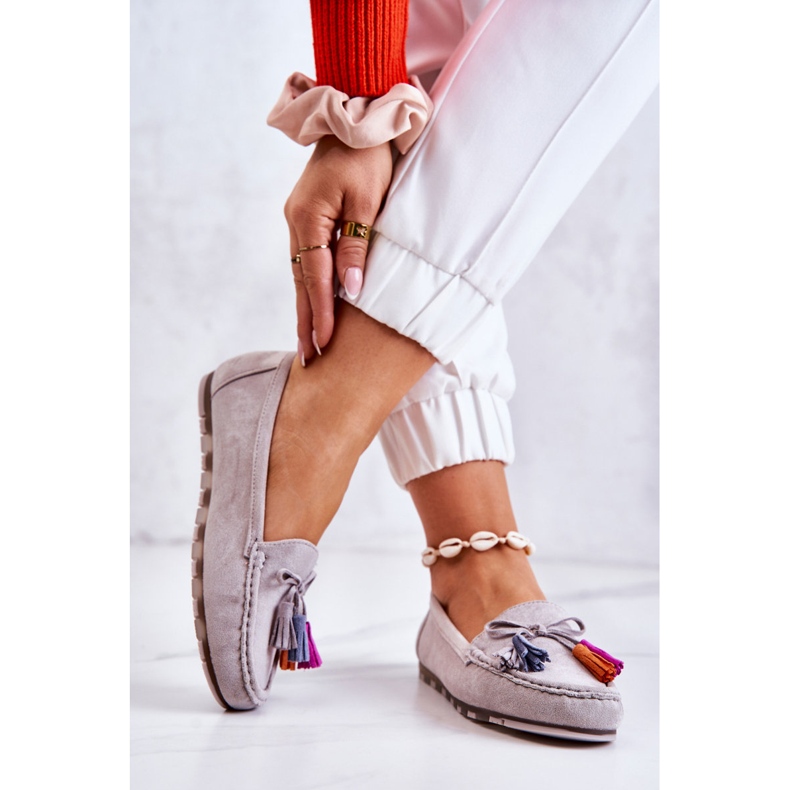 PS1 Grå Wilessa loafers i mocka för kvinnor 2