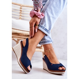 Bekväma sandaler för kvinnor med spänne Marinblå Thalas 2
