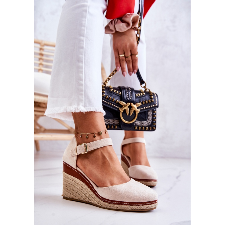 PS1 Beige Espadriller för kvinnor på kilar Tamarill 2