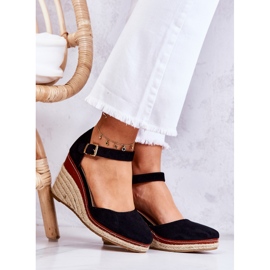 PS1 Svarta espadrilles för kvinnor på kilar Tamarill 1