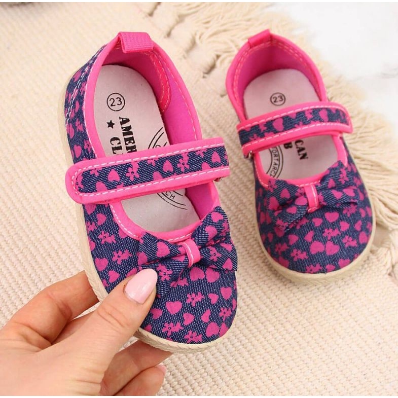 Ballerinor Sneakers Marinblå Jr American Club rosa 1